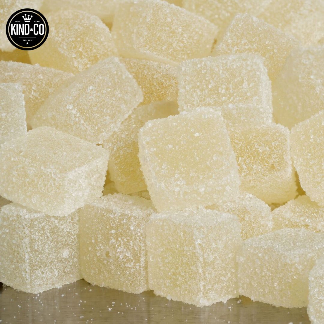 Pale sugared gummies